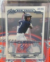 CJ Abrams [Platinum Foil] #CA-CJA Baseball Cards 2019 Leaf Trinity Clear Autograph Prices