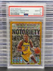 Bennedict Mathurin [Gold] #8 Basketball Cards 2022 Panini Mosaic Notoriety Prices