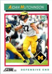 Aidan Hutchinson [Red] #TB6 Football Cards 2022 Panini Score 1992 Throwback Rookie Prices