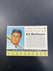 Ed Mathews [Perforated] Baseball Cards 1961 Post Cereal Prices