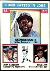 AL RBI Leaders [Scott, Mayberry, Lynn] #196 Baseball Cards 1976 Topps Prices