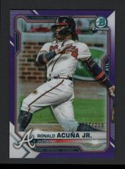 Ronald Acuna Jr. [Purple Refractor] Baseball Cards 2021 Bowman Chrome Prices