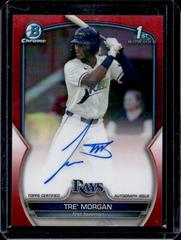 Tre' Morgan [Red] #CDA-TMO Baseball Cards 2023 Bowman Draft Chrome Prospect Autographs Prices