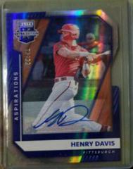 Henry Davis [Aspirations Die Cut Signature] #1 Baseball Cards 2021 Panini Elite Extra Edition Prices