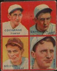 Bridges, Cochrane, Gehringer, Rogell #1D Baseball Cards 1935 Goudey 4 in 1 Prices