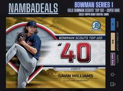 Gavin Williams [Gold] #BTP-40 Baseball Cards 2023 Bowman Scouts Top 100 Prices
