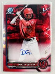 Denzer Guzman [Red] #BSPA-DG Baseball Cards 2022 Bowman Chrome Sapphire Autographs Prices