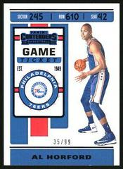 Al Horford [Game Ticket Blue Foil] Basketball Cards 2019 Panini Contenders Prices
