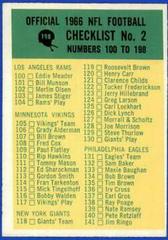 Checklist 2 #198 Football Cards 1966 Philadelphia Prices