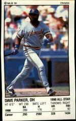 Dave Parker #171 Baseball Cards 1991 Panini Stickers Prices