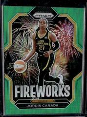 Jordin Canada [Green] #9 Basketball Cards 2023 Panini Prizm WNBA Fireworks Prices