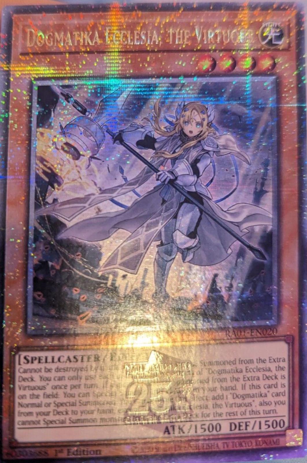 Dogmatika Ecclesia The Virtuous Secret Rare MP21-EN101 Card Yu-Gi-Oh! Dogmatika  Ecclesia, The Virtuous - Secret Rare MP21-EN101 (Ungraded, Near Mint)  Dogmatika Archetype Card