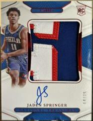 Jaden Springer [Patch Autograph NBA 75th Anniversary] #116 Basketball Cards 2021 Panini National Treasures Prices