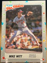 Mike Witt Baseball Cards 1988 Fleer Star Stickers Prices