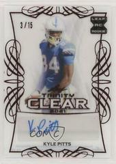 Kyle Pitts [Red] #CA-KP1 Football Cards 2021 Leaf Trinity Clear Autograph Prices