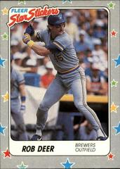 Rob Deer Baseball Cards 1988 Fleer Star Stickers Prices