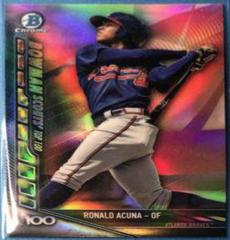 Ronald Acuna [Orange Refractor] #BSU-RA Baseball Cards 2017 Bowman Chrome Scouts' Updates Prices
