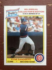 Ryne Sandberg [Hand Cut] #19 Baseball Cards 1986 Drake's Prices
