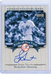 Bucky Dent #PN-DE Baseball Cards 2003 Upper Deck Yankees Signature Series Pride of NY Autograph Prices