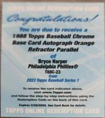 Bryce Harper [Autograph Orange] #T88C-23 Baseball Cards 2023 Topps Silver Pack 1988 Chrome Prices
