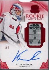 Vitek Vanecek [Red Autograph Tag] Hockey Cards 2020 Upper Deck The Cup Prices