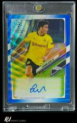 Giovanni Reyna [Blue Wave Refractor] Soccer Cards 2020 Topps Chrome UEFA Champions League Autographs Prices