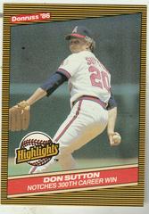 Don Sutton #16 Baseball Cards 1986 Donruss Highlights Prices