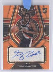 Greg Brown III [Orange Pulsar] #RS-GB3 Basketball Cards 2021 Panini Select Rookie Signatures Prices