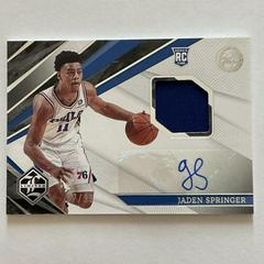 Jaden Springer Basketball Cards 2021 Panini Chronicles Limited Rookie Jersey Autographs Prices