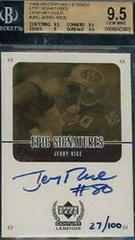 Jerry Rice [Gold] #JRC Football Cards 1999 Upper Deck Century Legends Epic Signatures Prices