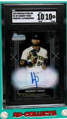 Hedbert Perez [Black Atomic] #PA-HP Baseball Cards 2022 Bowman Sterling Prospect Autographs Prices