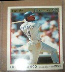 Julio Franco #15 Baseball Cards 1992 O Pee Chee Premier Prices