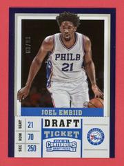 Joel Embiid [Draft Ticket] #25 Basketball Cards 2017 Panini Contenders Draft Picks Prices