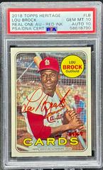 Lou Brock [Red Ink] #LB Baseball Cards 2018 Topps Heritage Real One Autographs Prices