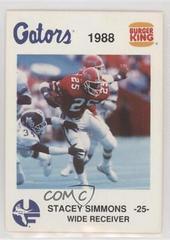 Stacey Simmons Football Cards 1988 Burger King Florida Gators Prices