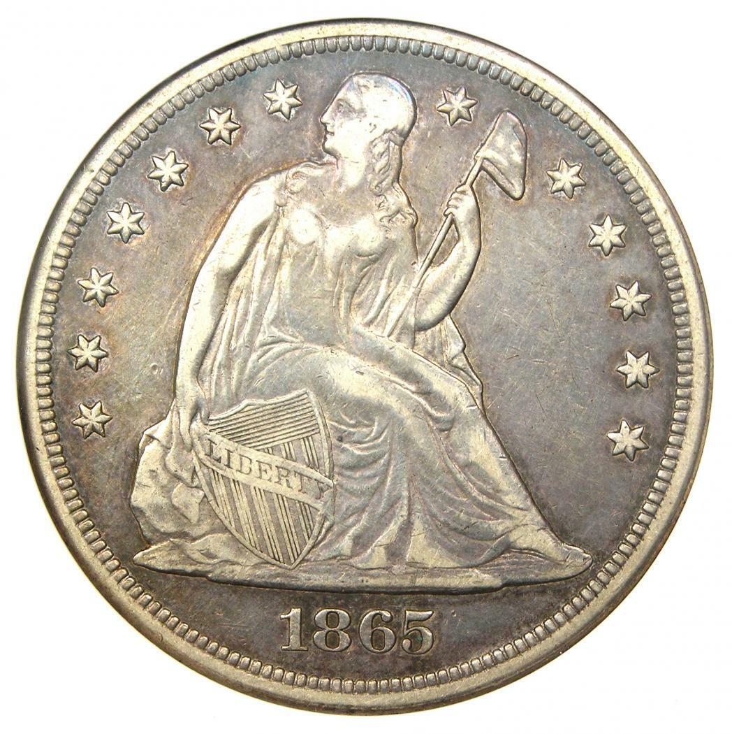 1865 Coins Seated Liberty Dollar