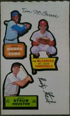 Ernie Banks, Rusty Staub, Tim McCarver Baseball Cards 1968 Topps Action All Star Stickers Prices