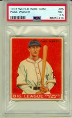 Paul Waner Baseball Cards 1933 World Wide Gum Prices