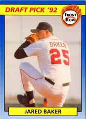 Jared Baker #12 Baseball Cards 1992 Front Row Draft Picks Prices