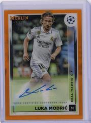 Luka Modric [Orange] Soccer Cards 2022 Topps Merlin Chrome UEFA Club Competitions Autographs Prices
