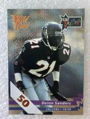 Deion Sanders [50 Stripe] #SS-14 Football Cards 1992 Wild Card Stat Smashers Prices