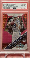 Peyton Manning [Pink Fluorescent] #WW16 Football Cards 2020 Panini Mosaic Will to Win Prices