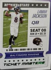 Lamar Jackson [Green] Football Cards 2020 Panini Rookies & Stars Ticket Masters Prices