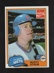 Rusty Staub #7 Baseball Cards 1981 Coca Cola Prices