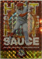 Bryce Harper [Reactive Yellow] Baseball Cards 2021 Panini Mosaic Hot Sauce Prices