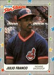 Julio Franco #19 Baseball Cards 1988 Fleer Star Stickers Prices