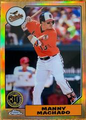 Manny Machado [Orange Refractor] #87T-4 Baseball Cards 2017 Topps Chrome 1987 Prices