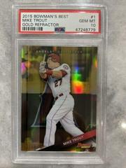 Mike Trout [Gold Refractor] Baseball Cards 2015 Bowman's Best Prices