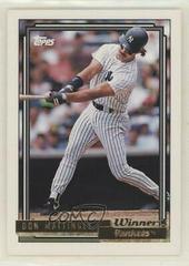 Don Mattingly [Winner] #300 Baseball Cards 1992 Topps Gold Prices