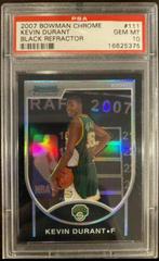 Kevin Durant [Black Refractor] Basketball Cards 2007 Bowman Chrome Prices